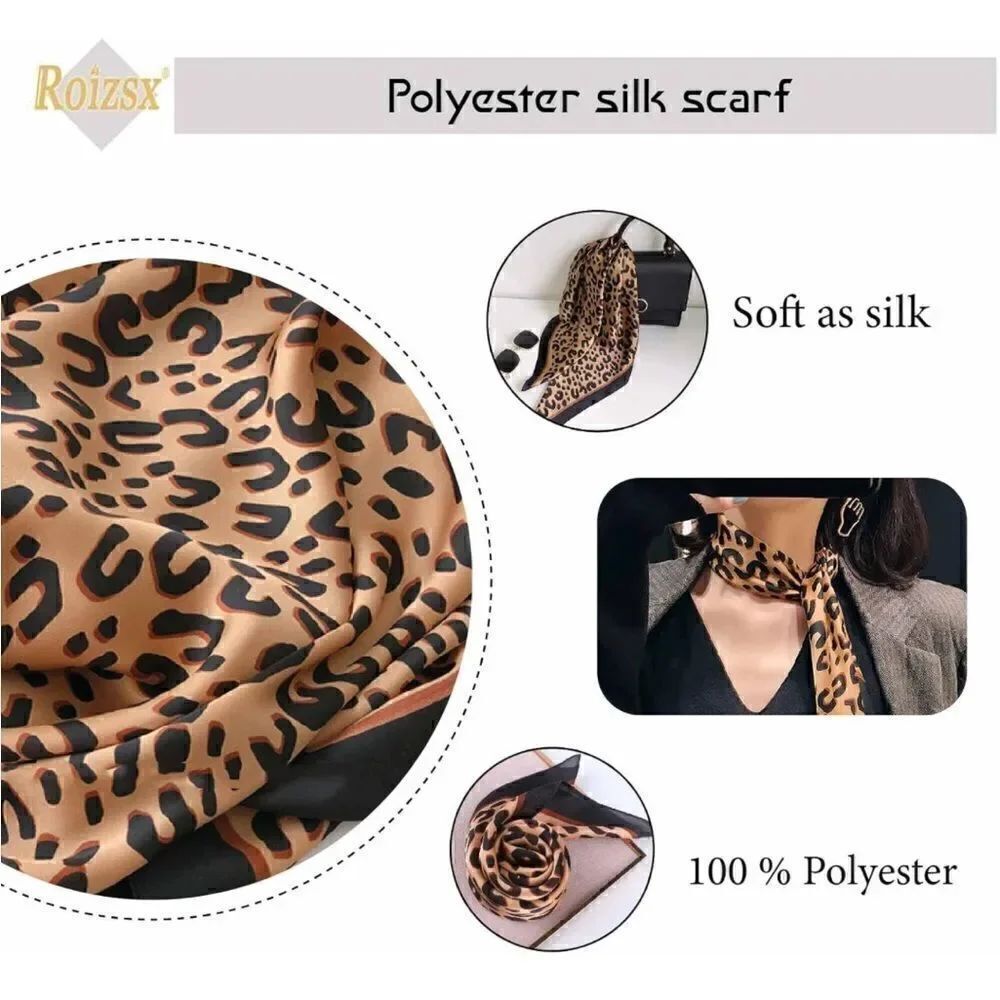 Leopard Print Silky Scarf  - Picture 4 of 6